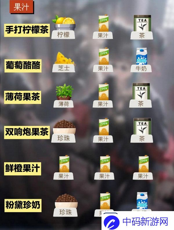 归龙潮饮品配方大全